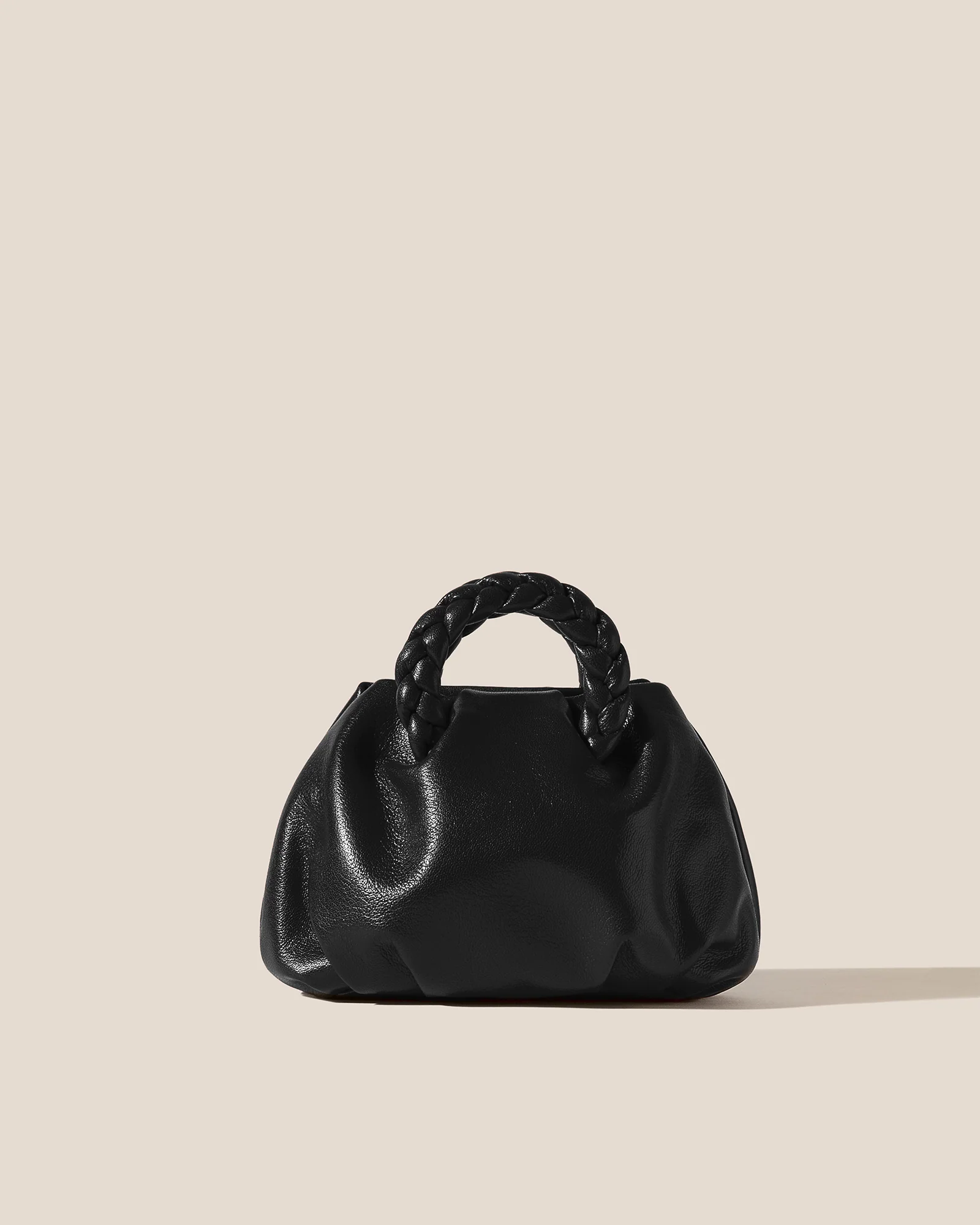 BOMBON SUPPLE SHINY - Plaited-handle Leather Handbag